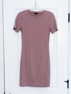 Forever 21 Mauve Pink Short-Sleeve Bodycon Mini Dress